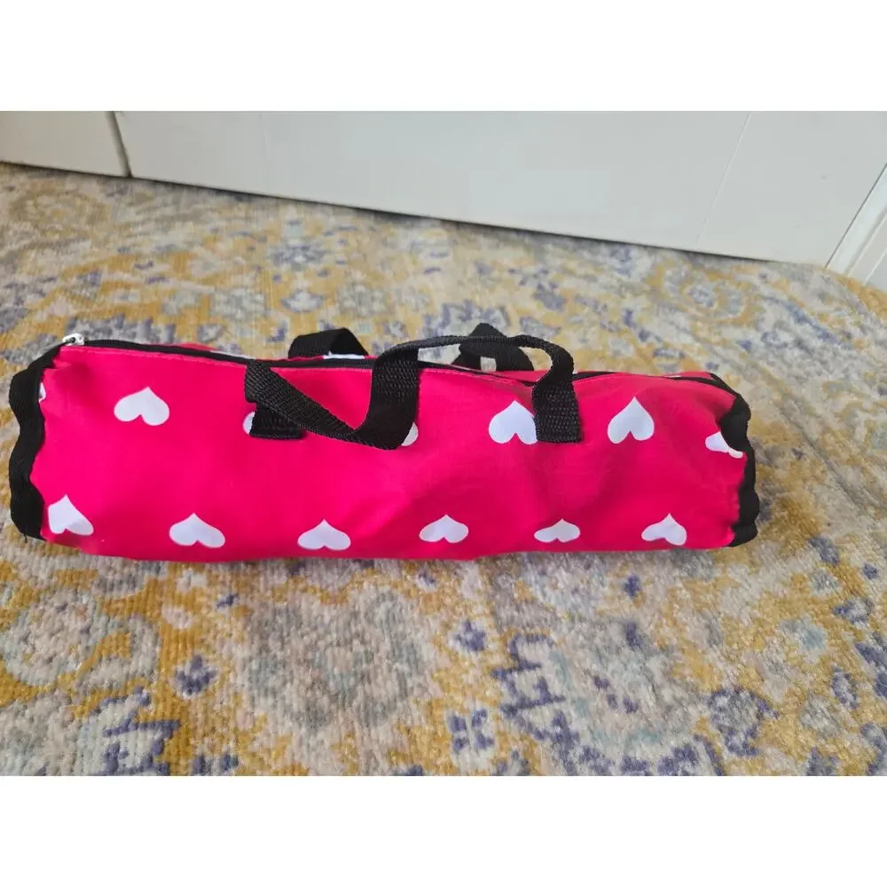 New York Doll Collection Fold N Store Doll Pack N Play Heart Pink Bed